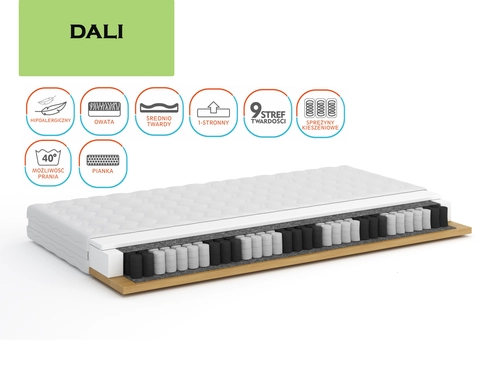 Materac DALI jednostronny, sprężyny kieszeniowe, hipoalergiczny 160x 200 cm - 1