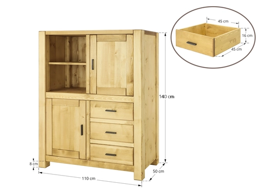 Wysoka komoda drewniana Sara 15 - 3