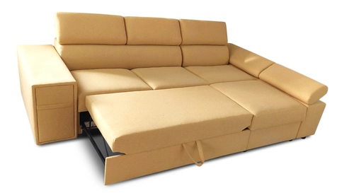 Skórzany narożnik rozkładany, kanapa narożna z barkiem 250/170 cm Petra III 100% skóra naturalna - 3