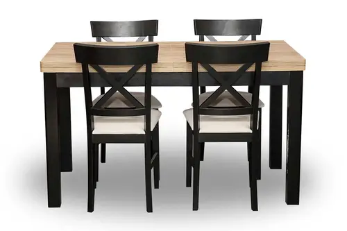 ZESTAW mebli: Stół rozkładany SJ16 140 cm + 40 cm + 4 krzesła KJ IX - 2