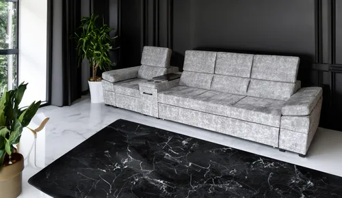 Kanapa z funkcją spania, kanapa 4 osobowa Infinity III funkcją relax i barkiem tkanina premium - 1