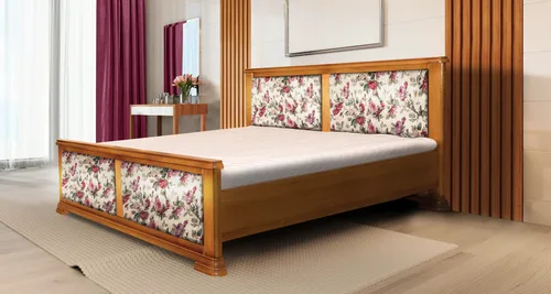 Łóżko do sypialni 200x200 Verona z tapicerowanymi panelami tkanina Premium - 1