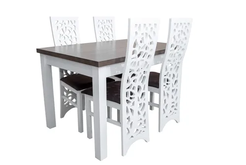 Zestaw do jadalni - Stół rozkładany 120/78 + 40 cm SJ01 + 6 krzeseł KW76 - 3